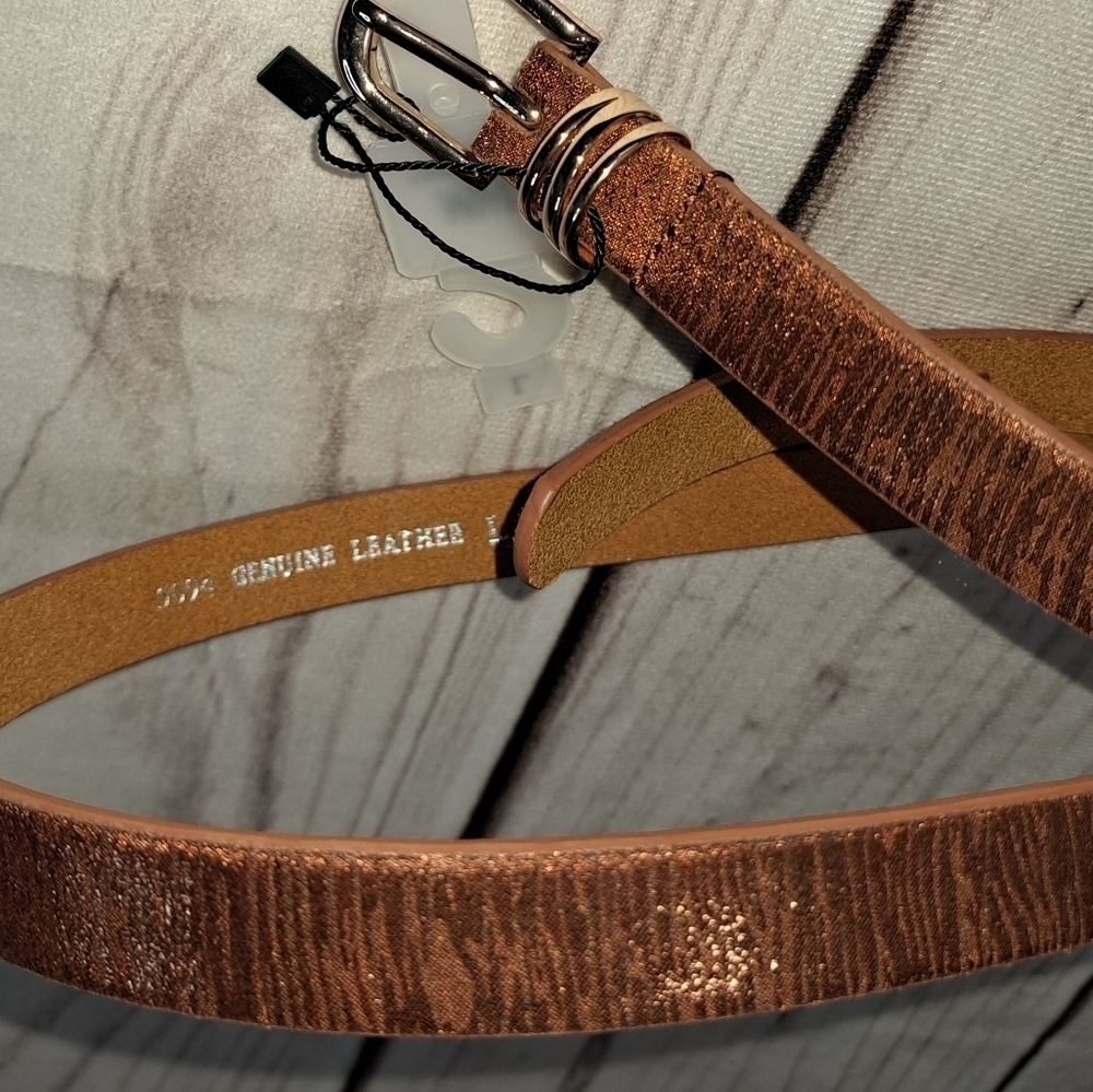 Most Wanted Skinny Shimmer Leather Belt Size Large